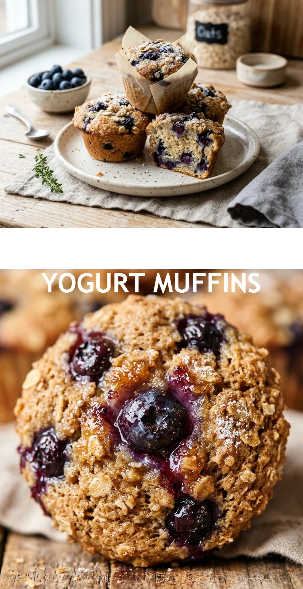Blueberry Protein Yogurt Muffins