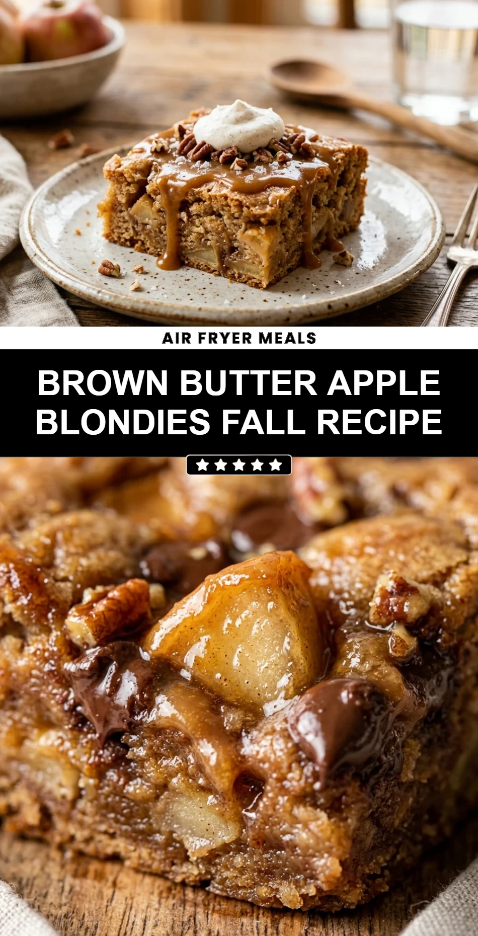 Brown Butter Apple Blondies Fall Recipe