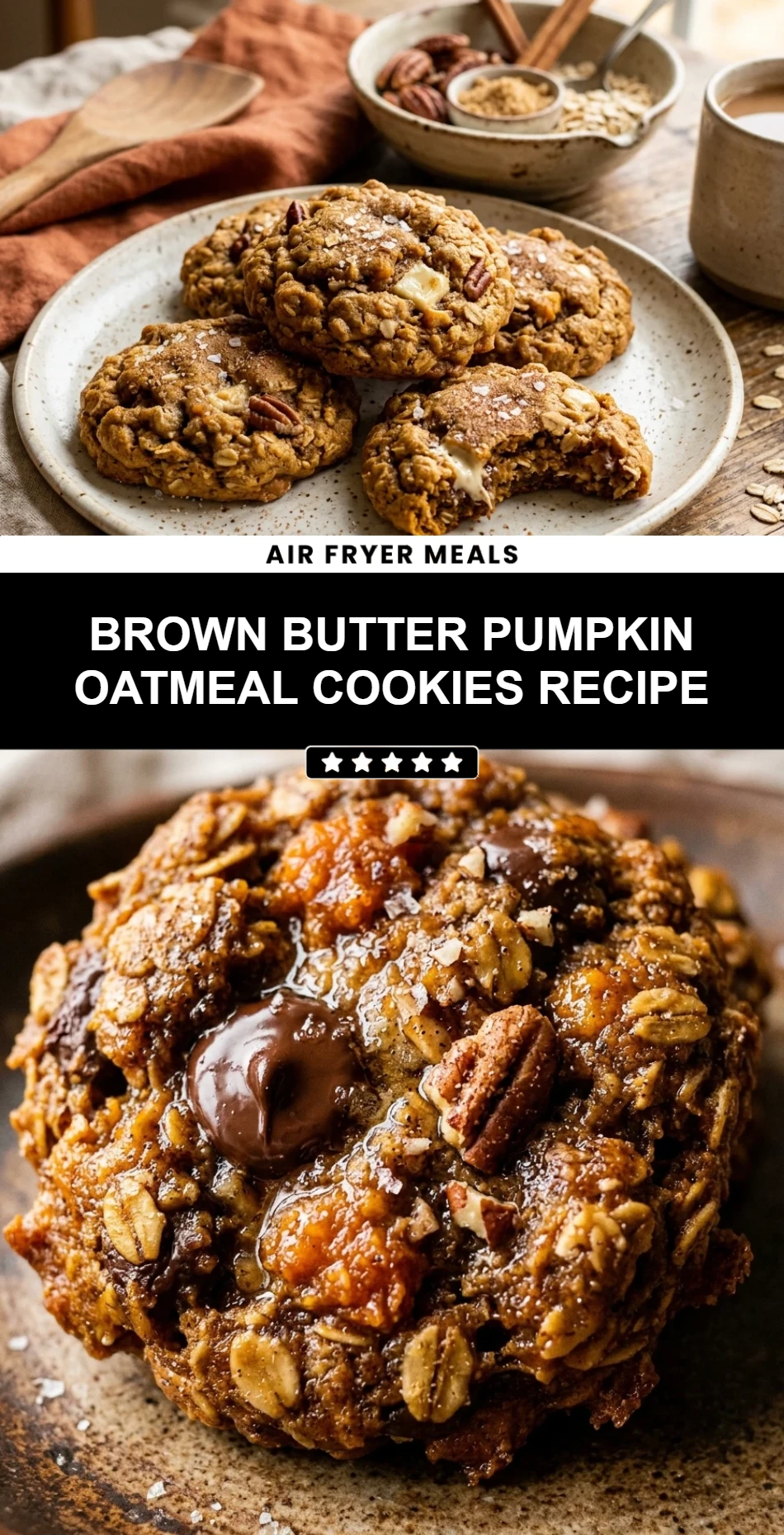 Brown Butter Pumpkin Oatmeal Cookies Recipe