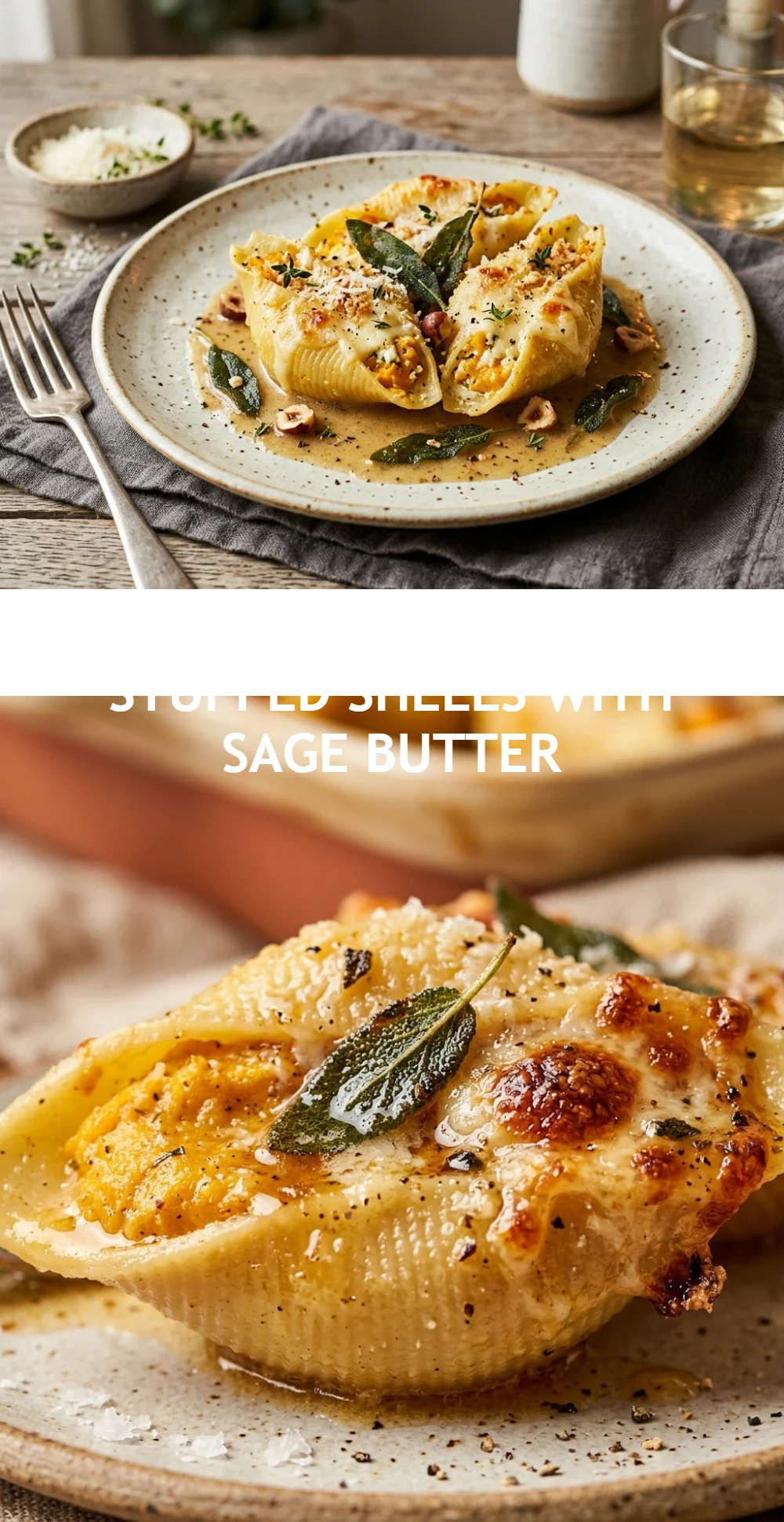 Butternut Squash Stuffed Shells With Sage Butter