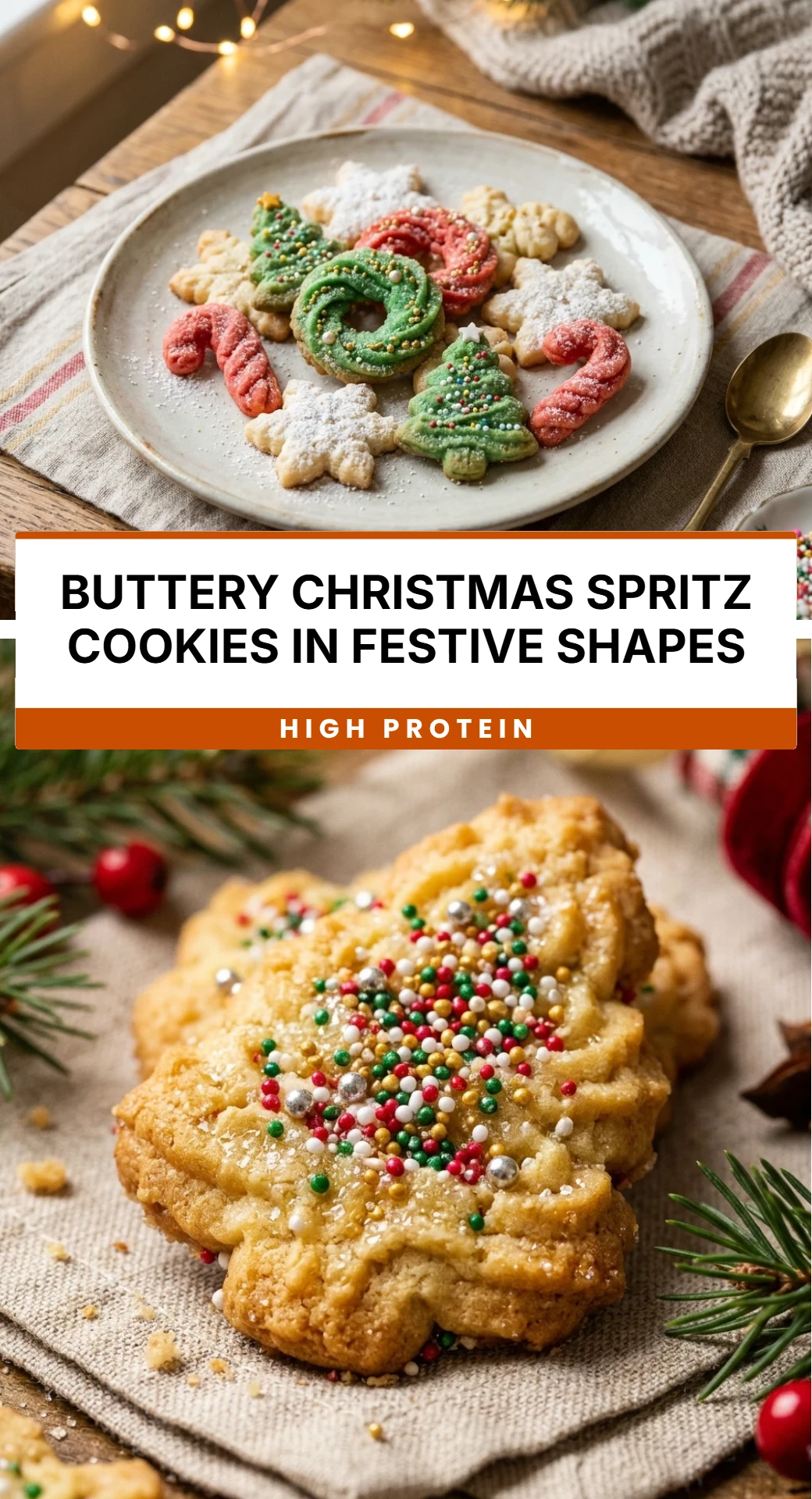 Buttery Christmas Spritz Cookies in Festive Shapes