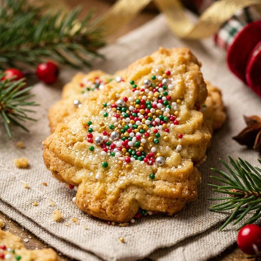 Buttery Christmas Spritz Cookies in Festive Shapes