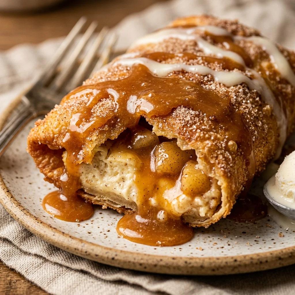 Caramel Apple Cheesecake Chimichangas