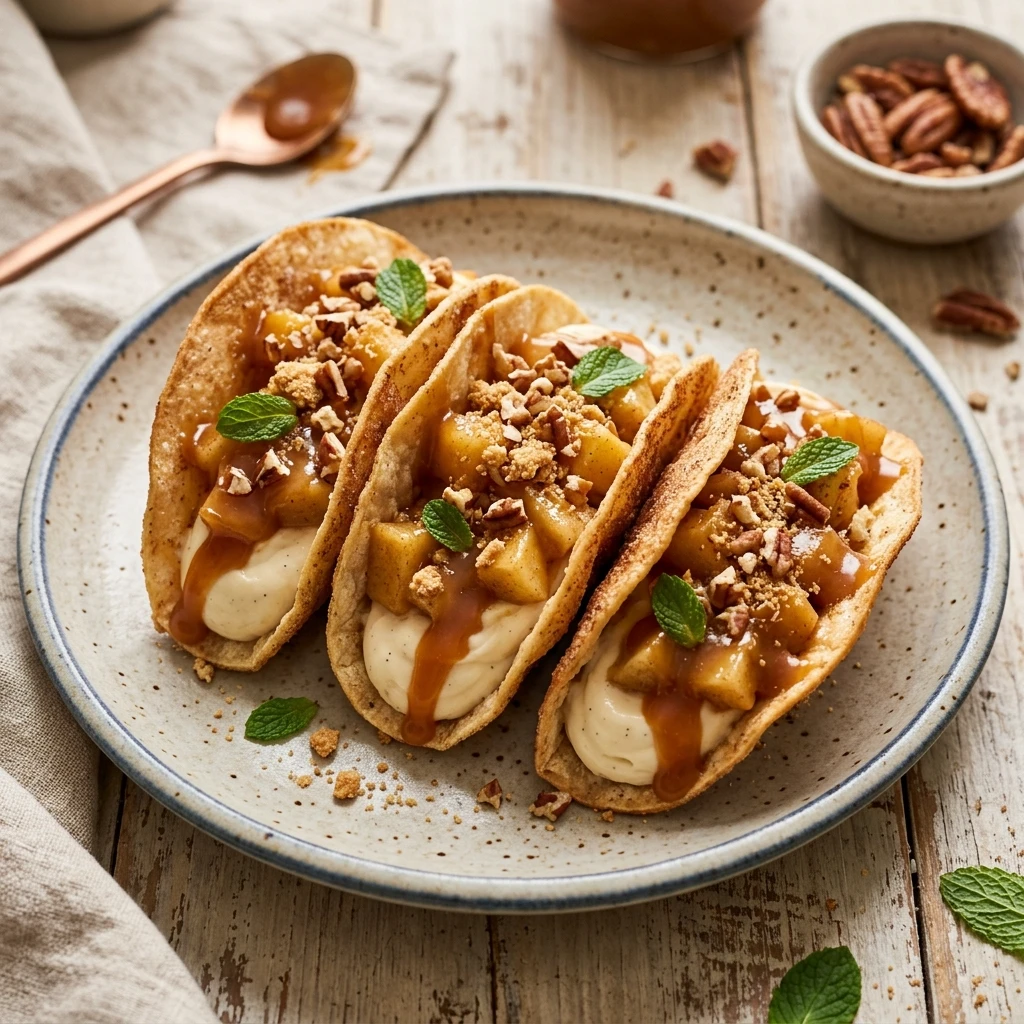 Caramel Apple Cheesecake Tacos Recipe