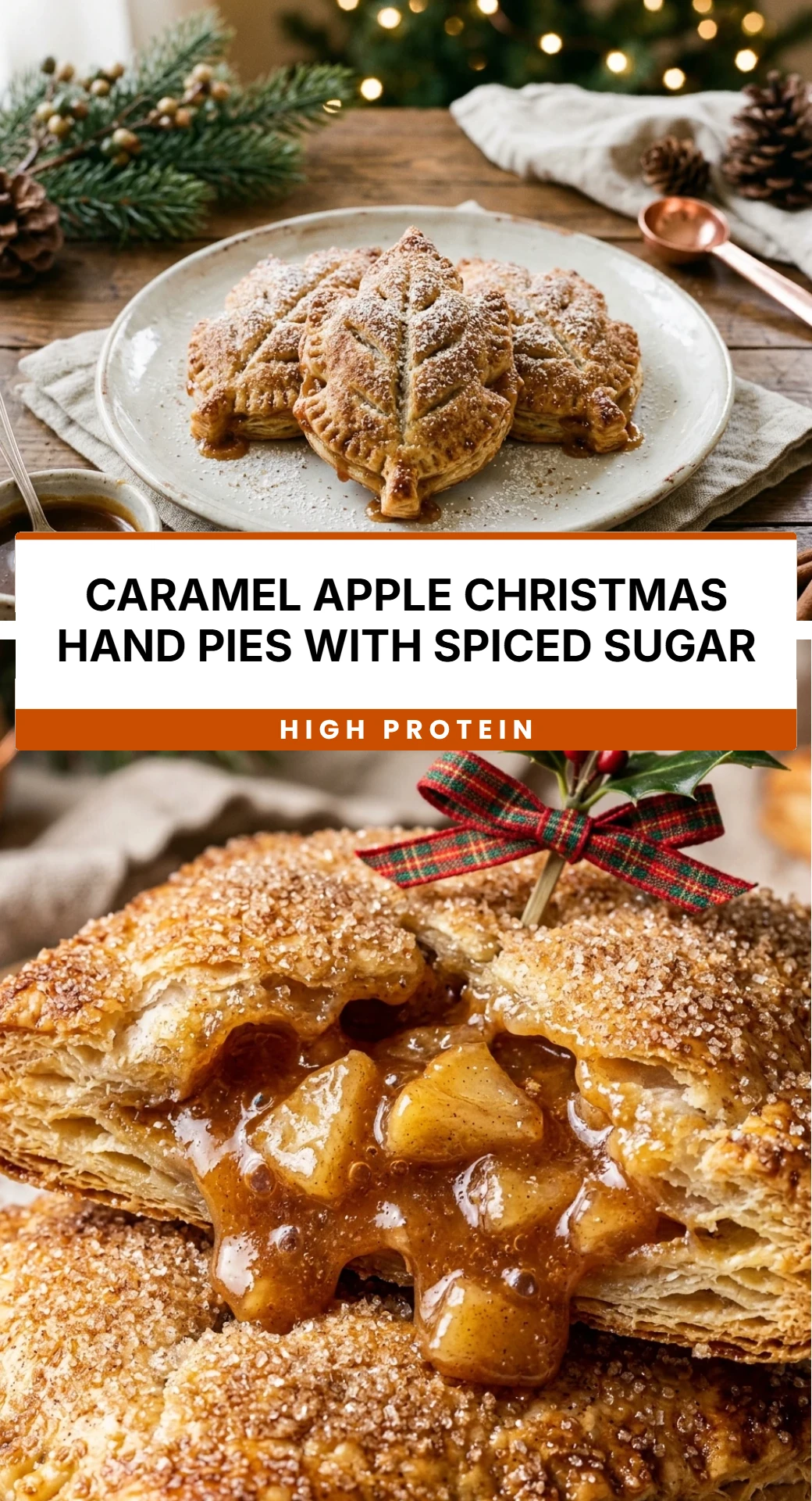 Caramel Apple Christmas Hand Pies with Spiced Sugar
