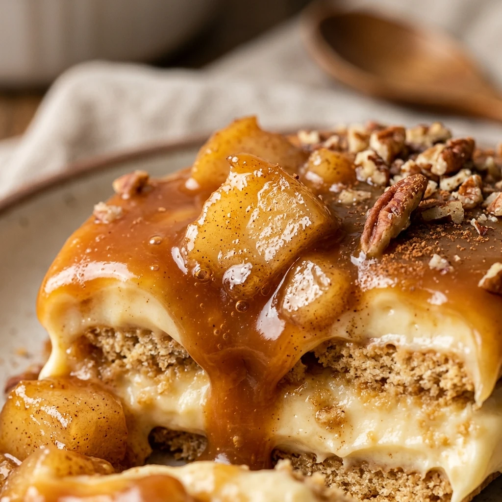Caramel Apple Eclair Cake No Bake Recipe
