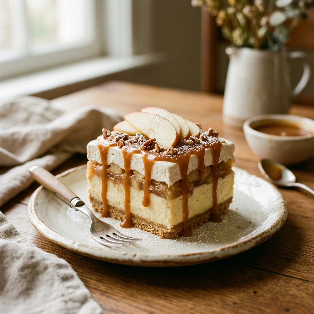 Caramel Apple Eclair Cake No Bake Recipe