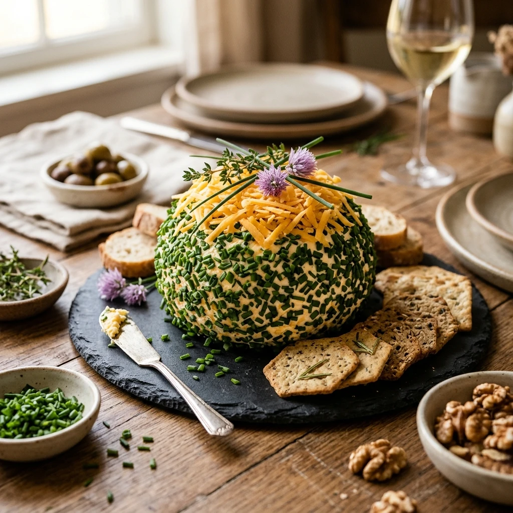 Cheddar Cheese Ball With Chives