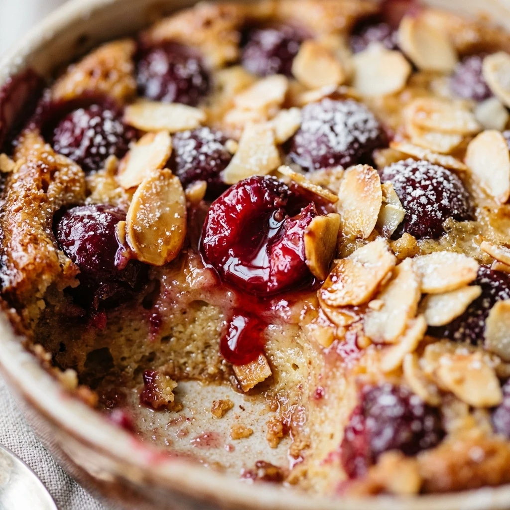 Cherry Almond Christmas Clafoutis