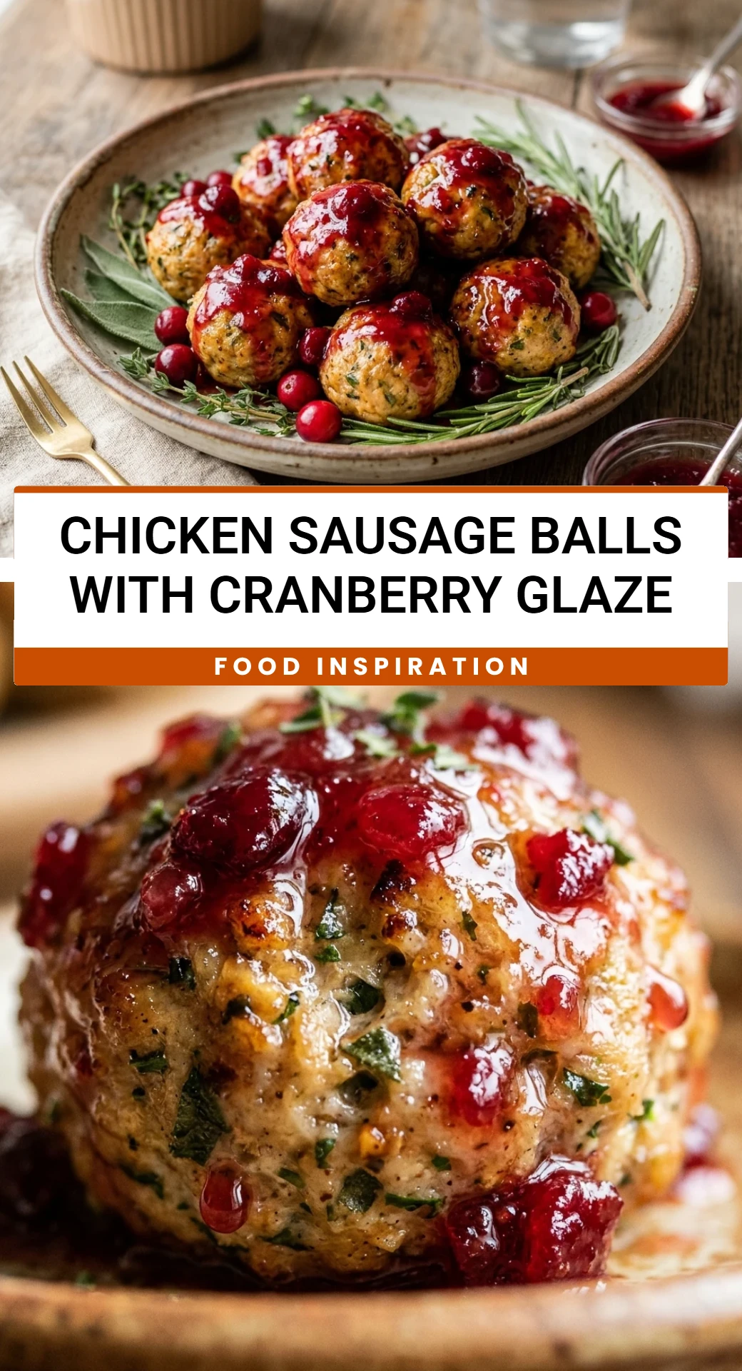 Chicken Sausage Balls With Cranberry Glaze