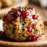 Chicken Sausage Balls With Cranberry Glaze