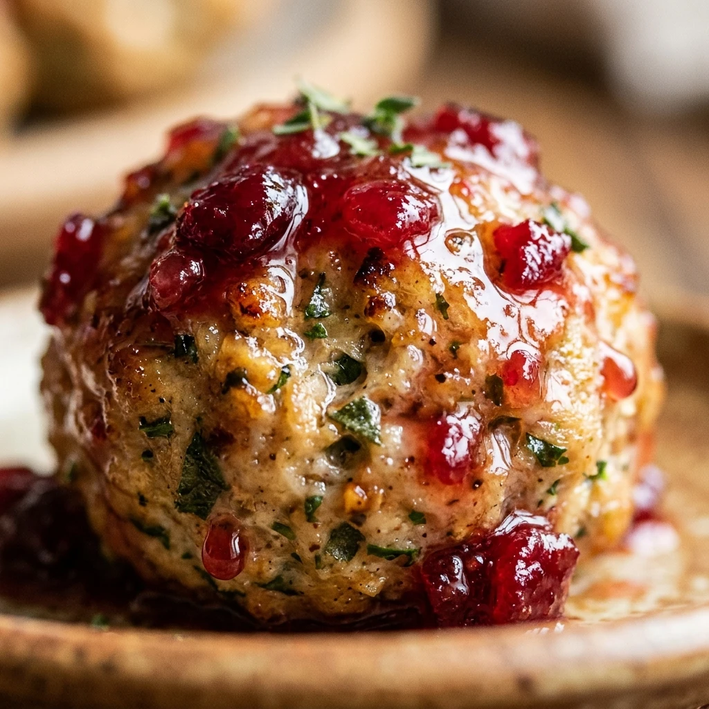 Chicken Sausage Balls With Cranberry Glaze
