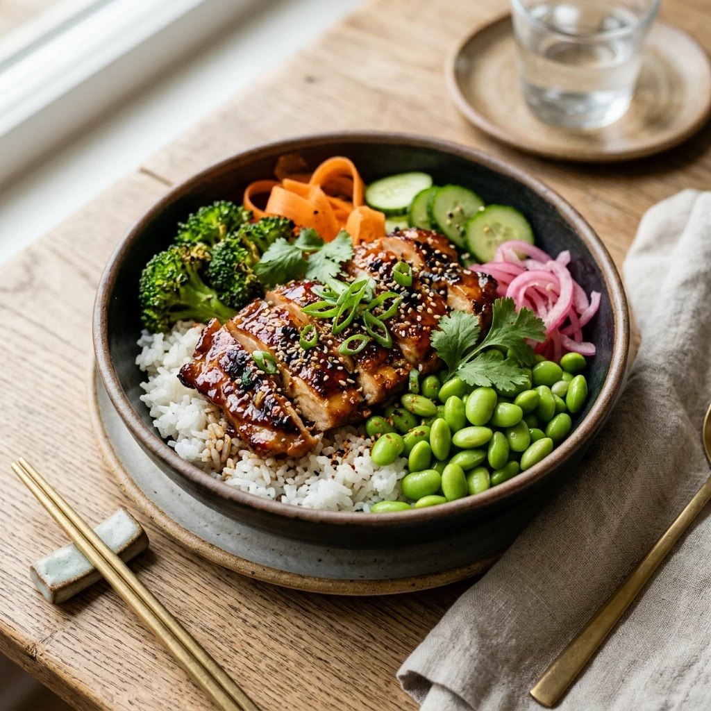 Chicken Teriyaki Edamame Bowls
