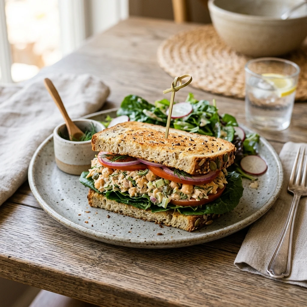 Chickpea Tuna Salad Sandwich