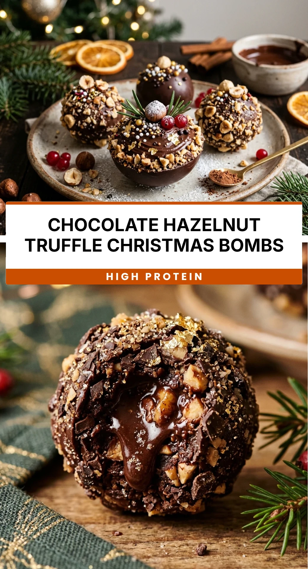 Chocolate Hazelnut Truffle Christmas Bombs