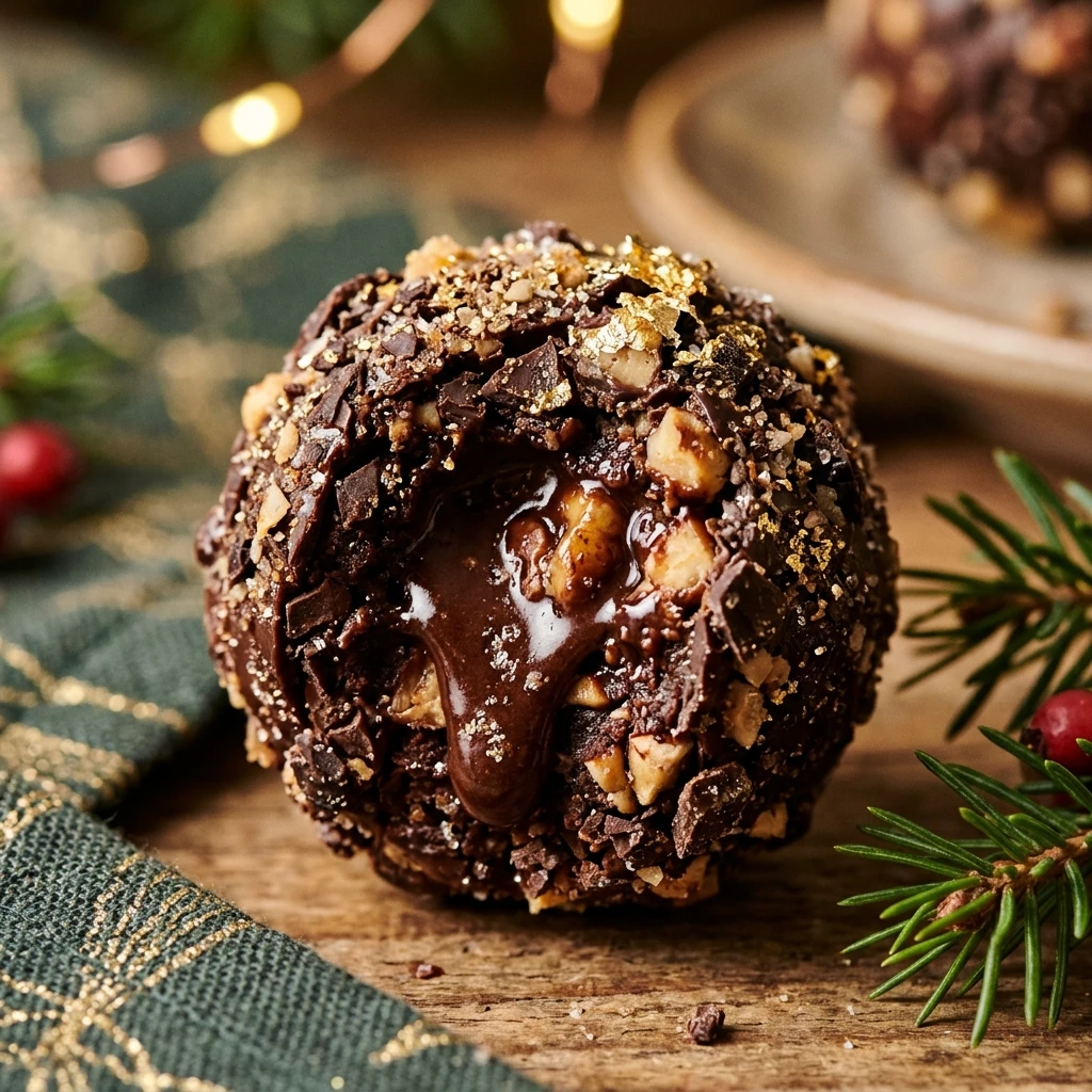 Chocolate Hazelnut Truffle Christmas Bombs