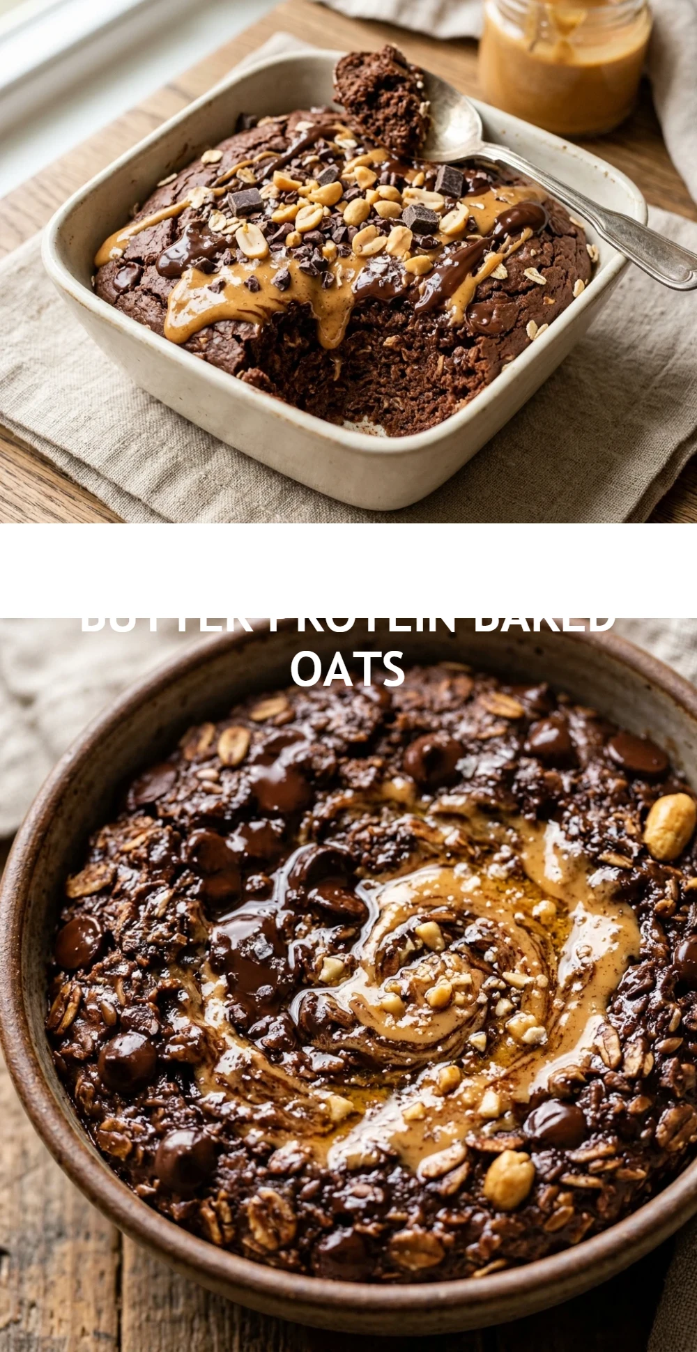 Chocolate Peanut Butter Protein Baked Oats
