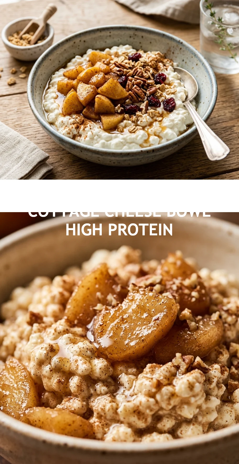 Cinnamon Apple Cottage Cheese Bowl High Protein