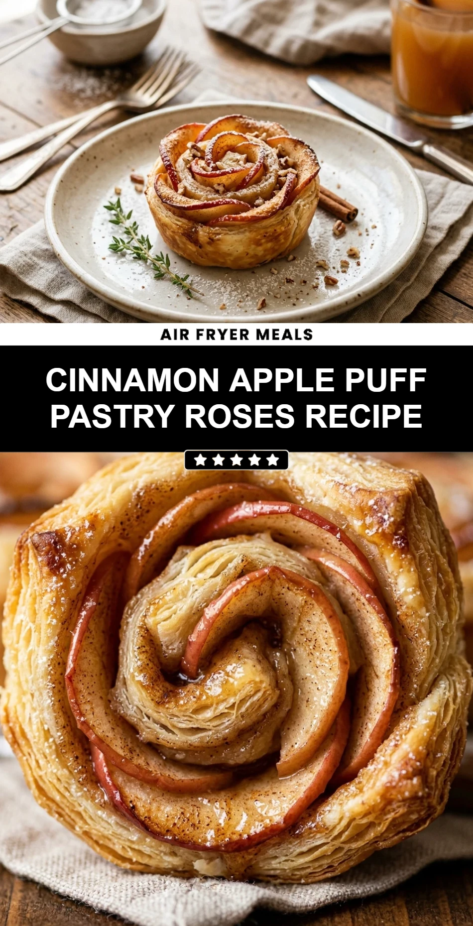 Cinnamon Apple Puff Pastry Roses Recipe
