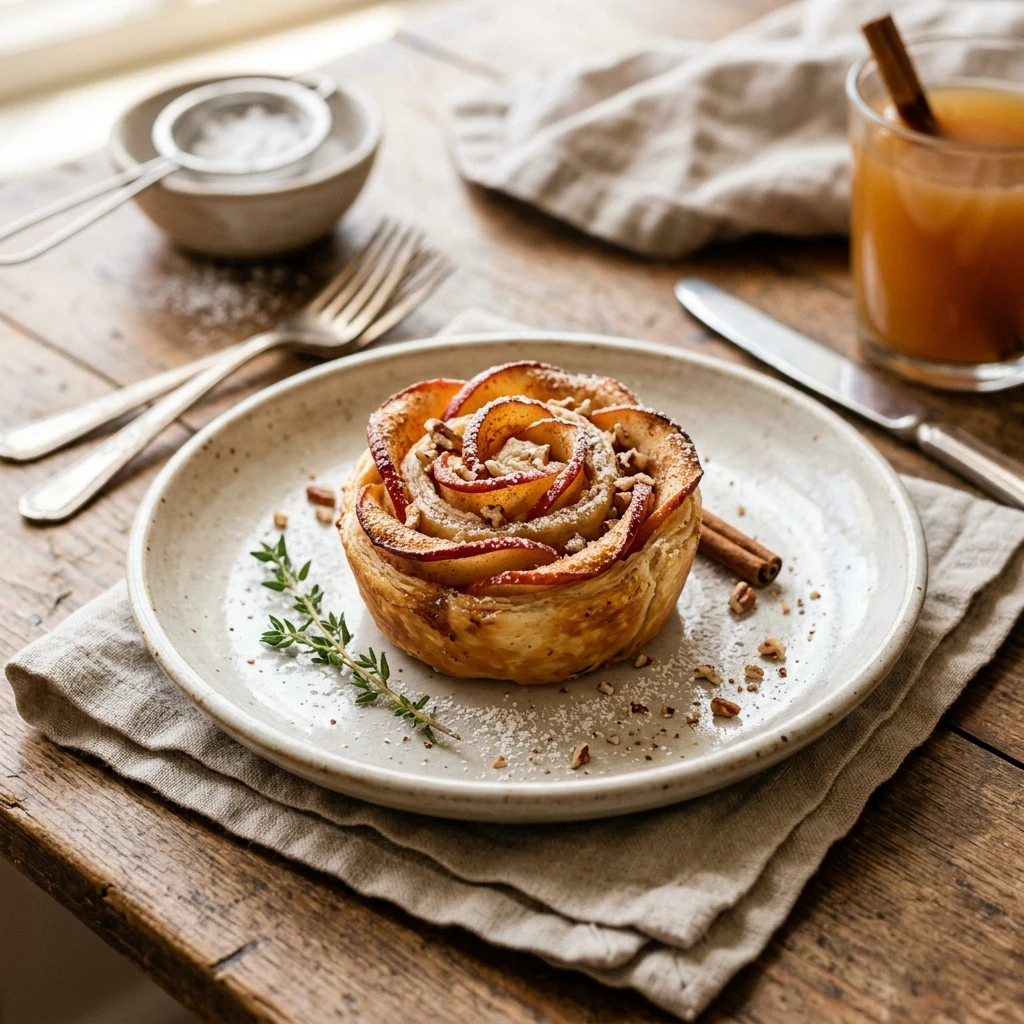 Cinnamon Apple Puff Pastry Roses Recipe