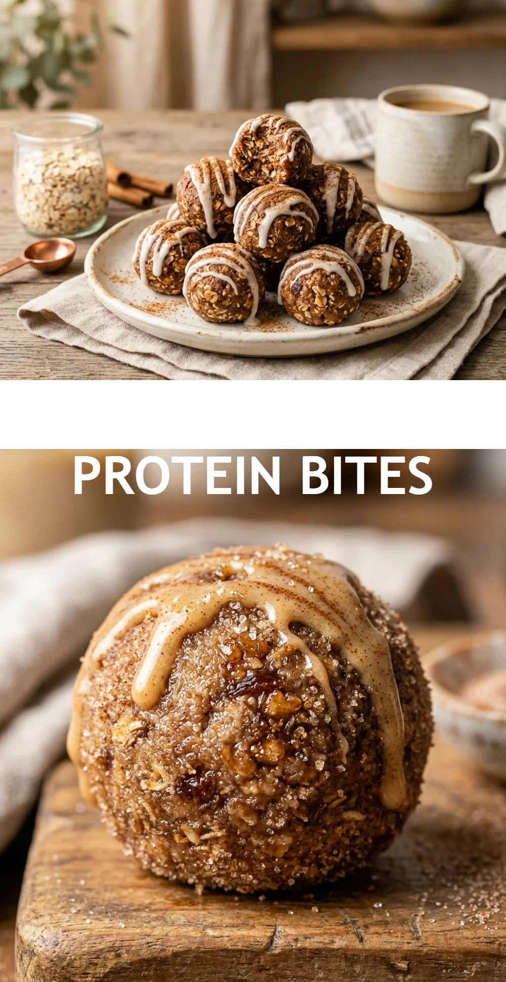 Cinnamon Roll Protein Bites