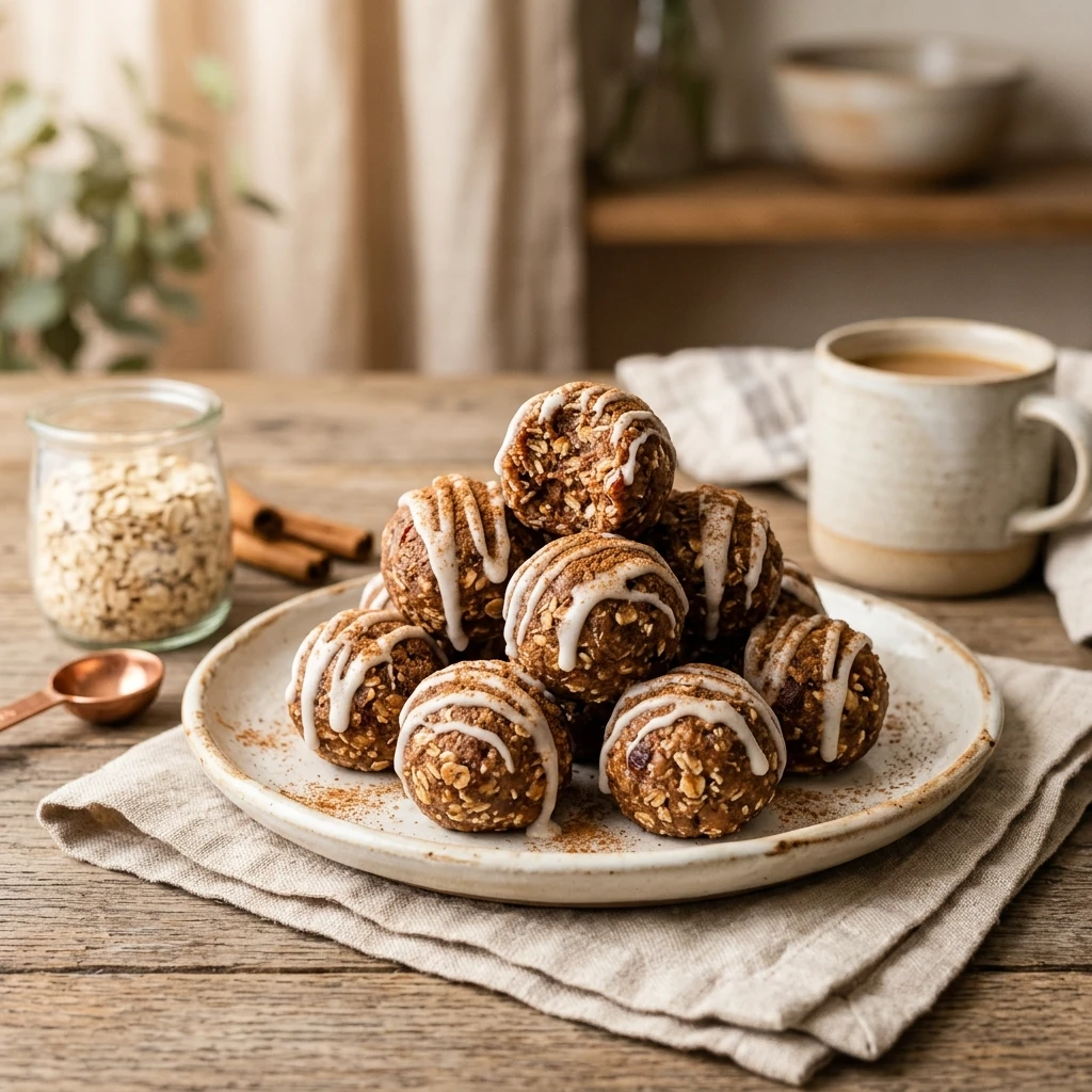 Cinnamon Roll Protein Bites