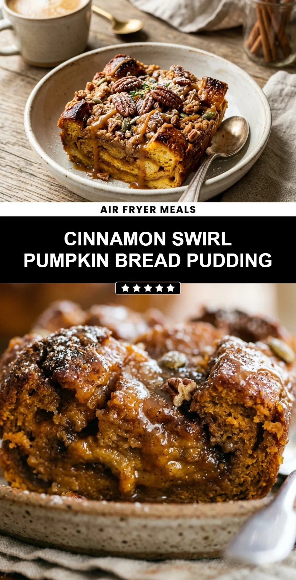 Cinnamon Swirl Pumpkin Bread Pudding