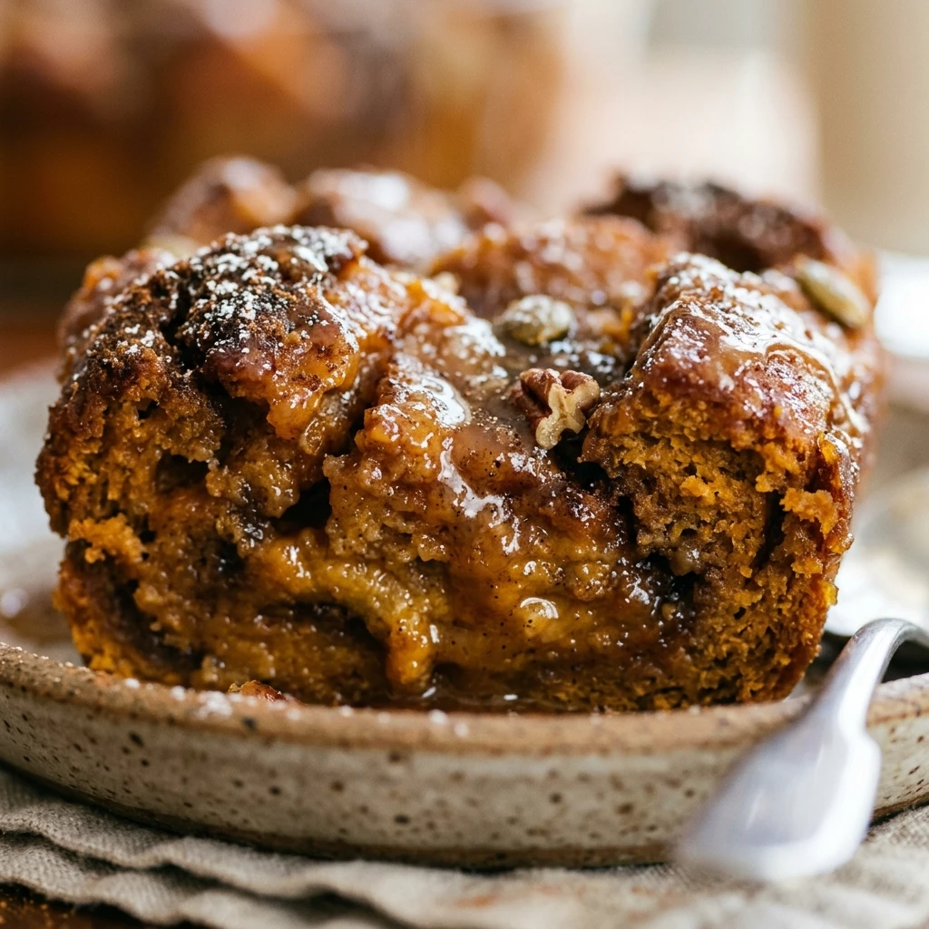 Cinnamon Swirl Pumpkin Bread Pudding