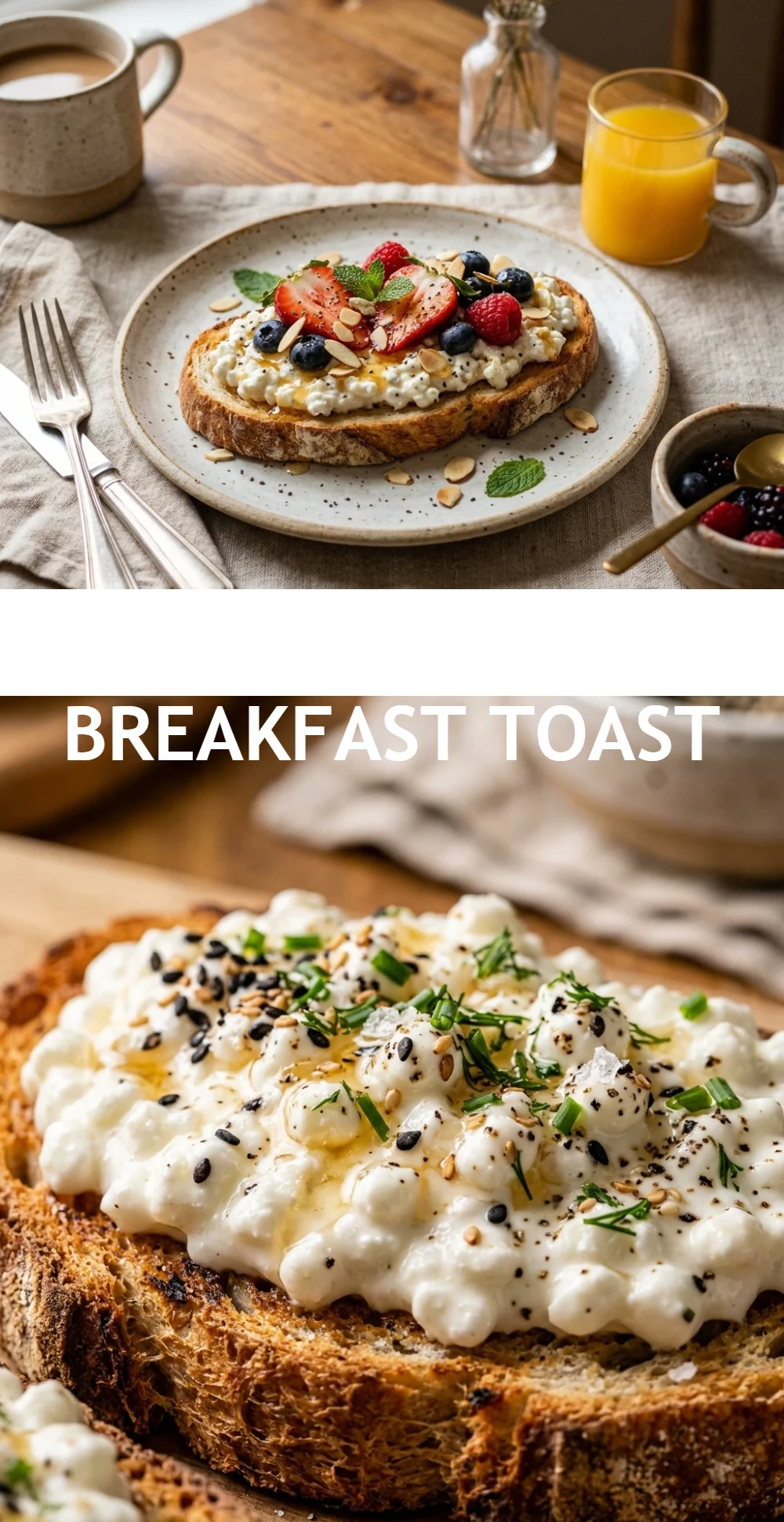 Cottage Cheese Breakfast Toast