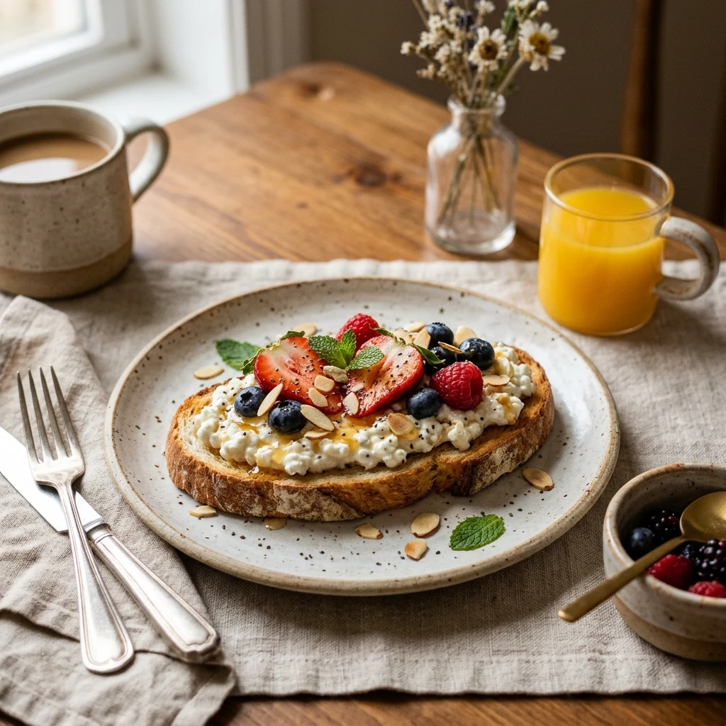 Cottage Cheese Breakfast Toast