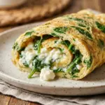 Cottage Cheese Spinach Omelet Wrap