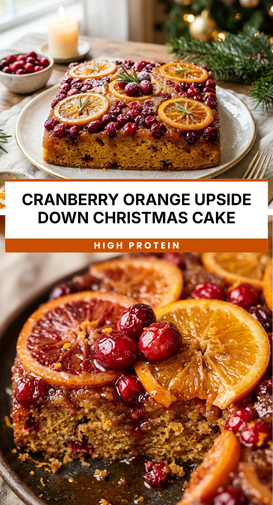 Cranberry Orange Upside Down Christmas Cake
