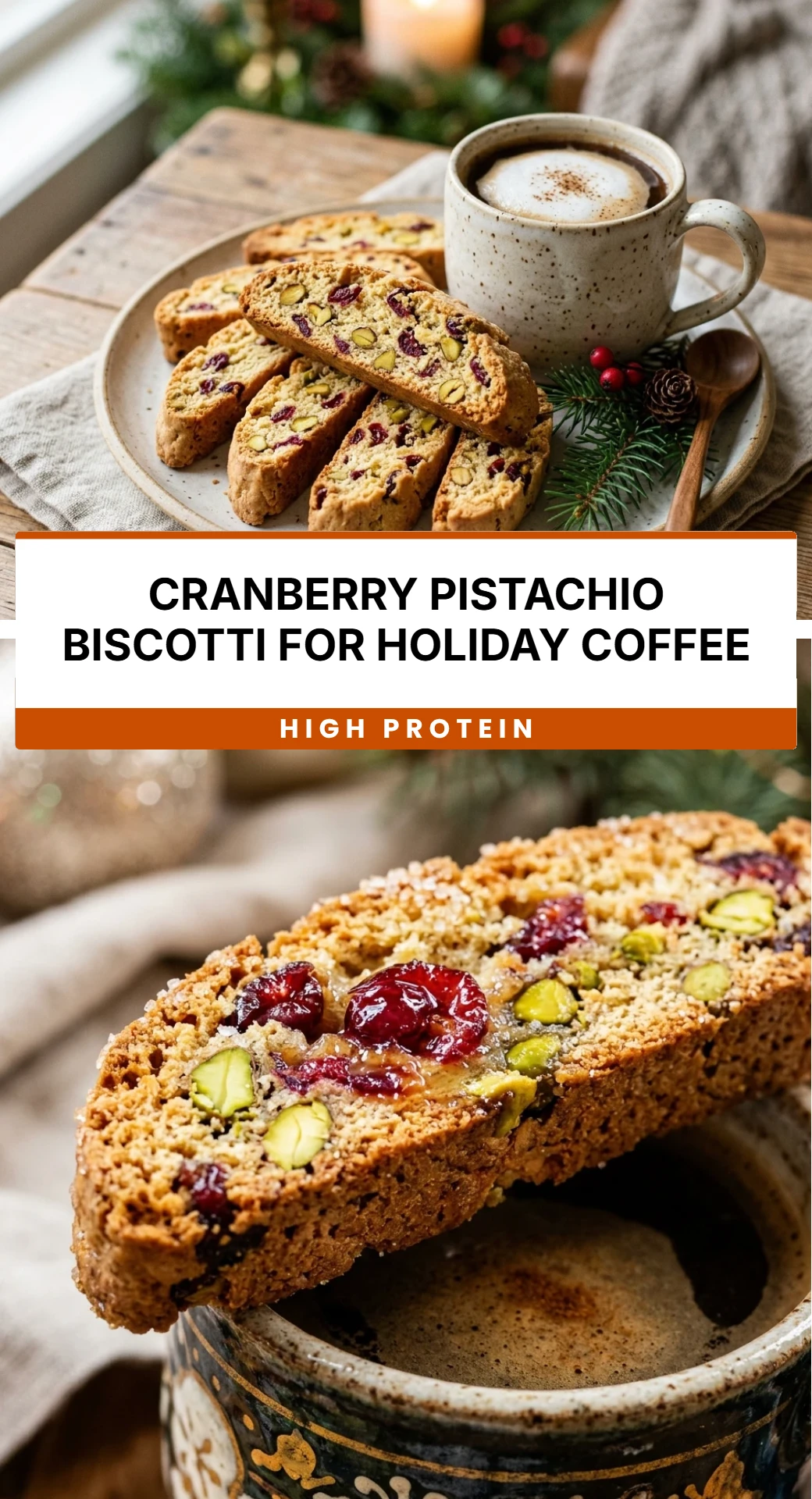 Cranberry Pistachio Biscotti for Holiday Coffee