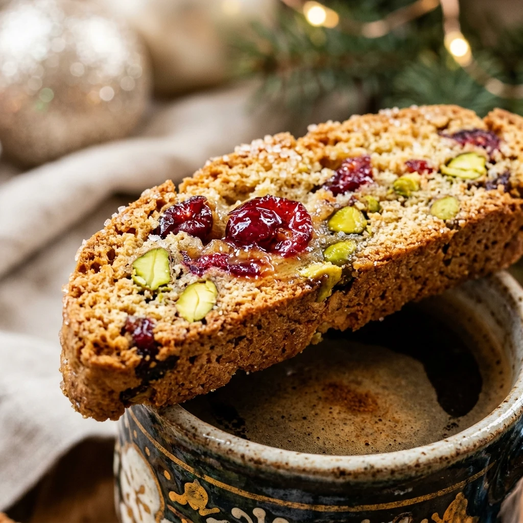 Cranberry Pistachio Biscotti for Holiday Coffee