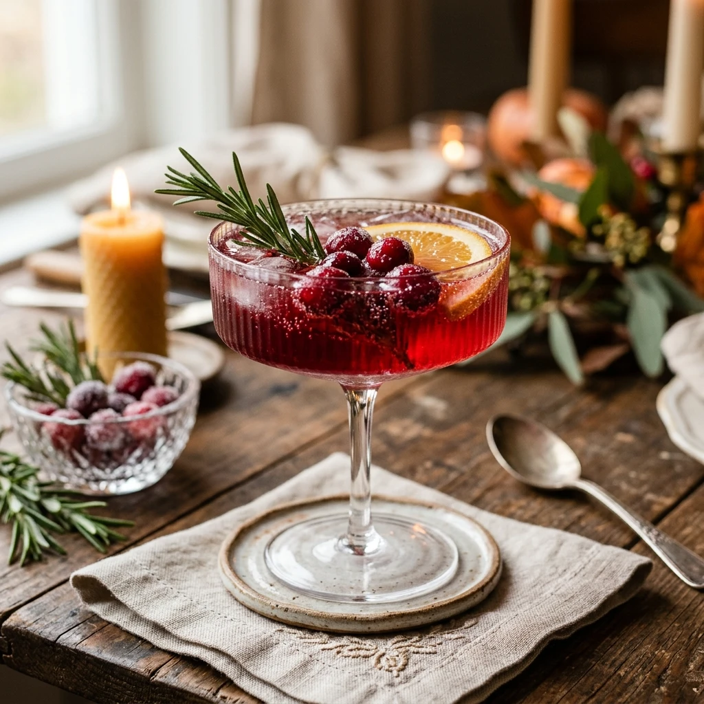 Cranberry Rosemary Thanksgiving Mocktail