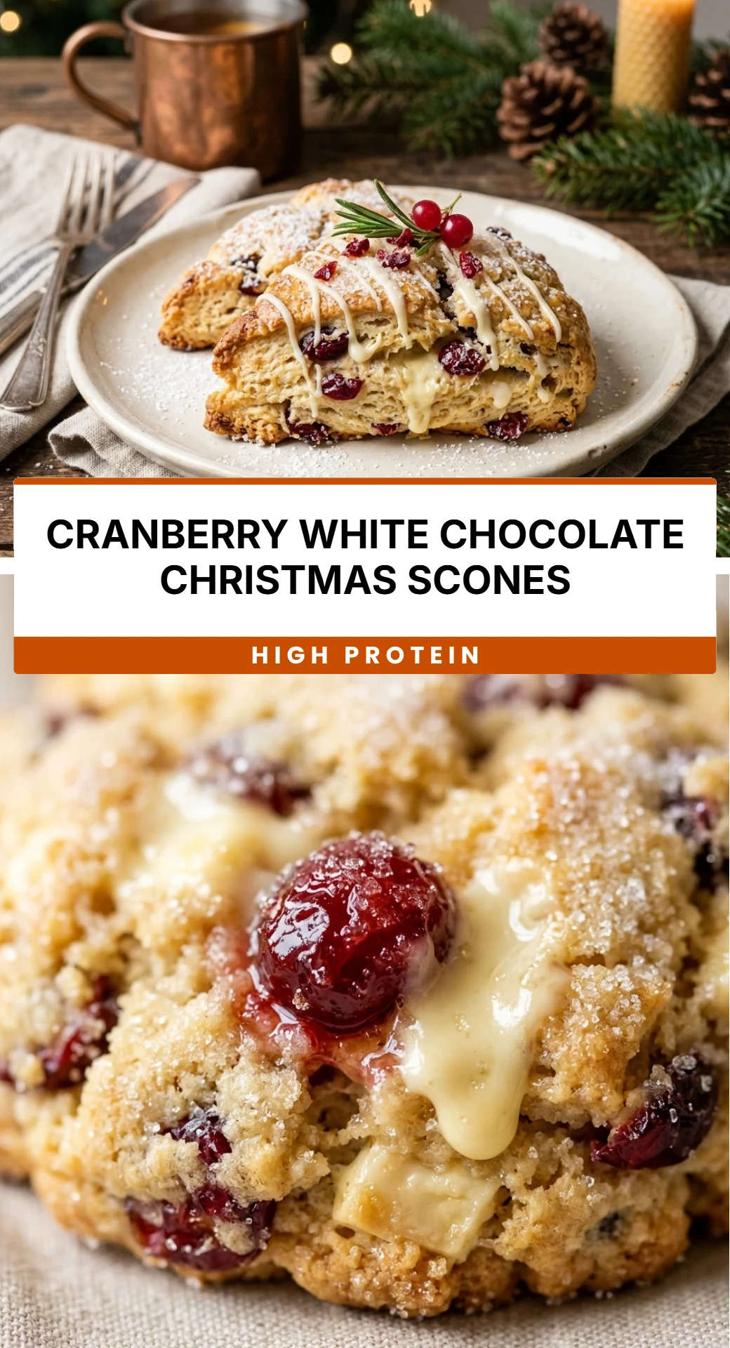 Cranberry White Chocolate Christmas Scones