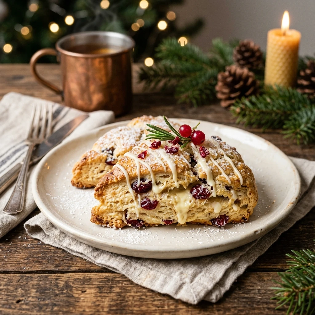 Cranberry White Chocolate Christmas Scones