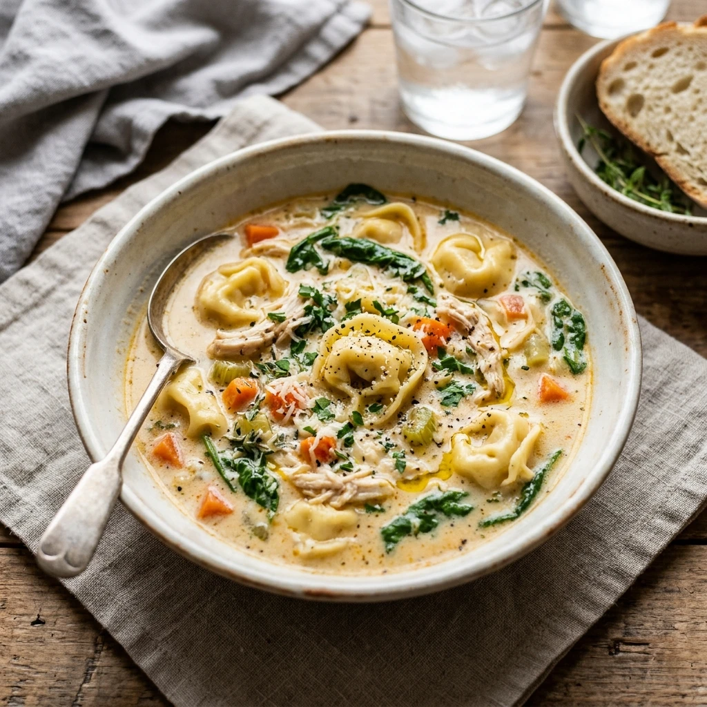 Creamy Chicken Tortellini Soup