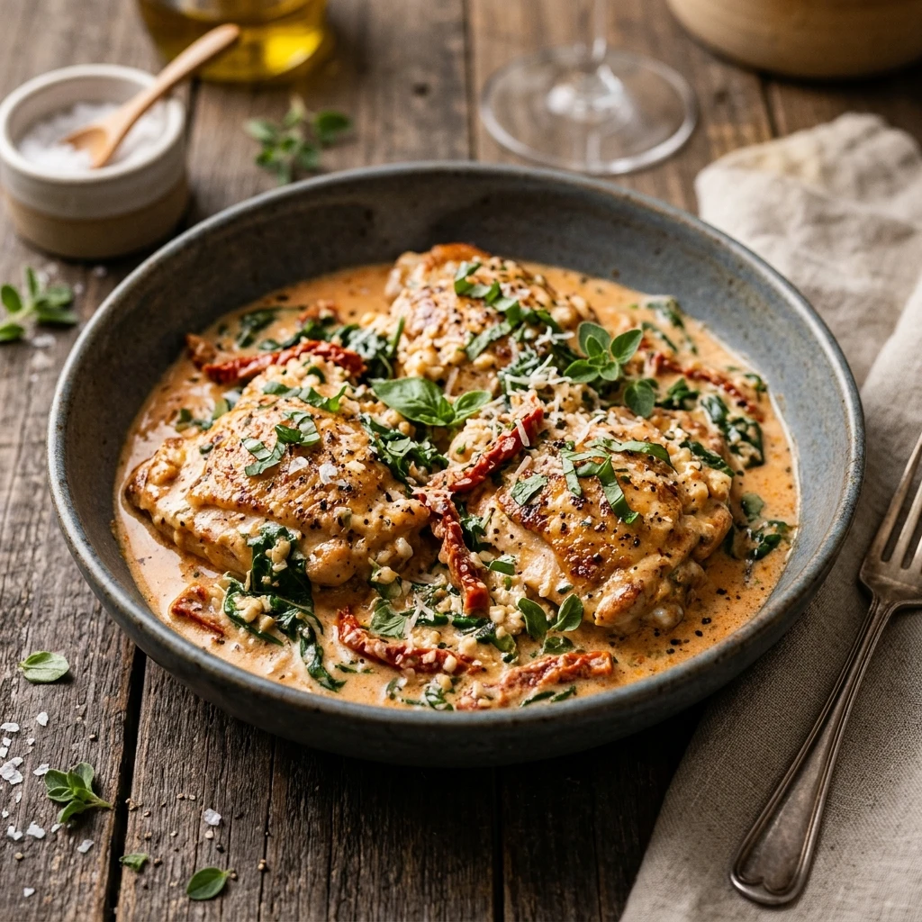 Creamy Cottage Cheese Tuscan Chicken