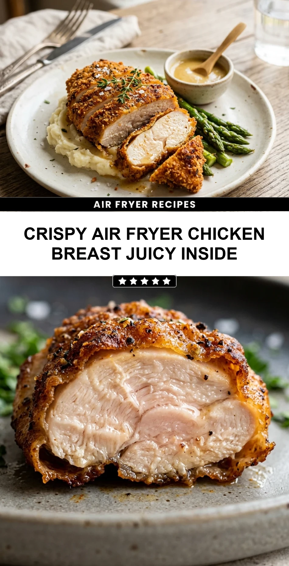 Crispy Air Fryer Chicken Breast Juicy Inside