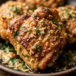 Crispy Air Fryer Garlic Parmesan Chicken Thighs