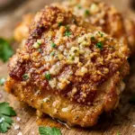 Crispy Air Fryer Garlic Parmesan Chicken Thighs