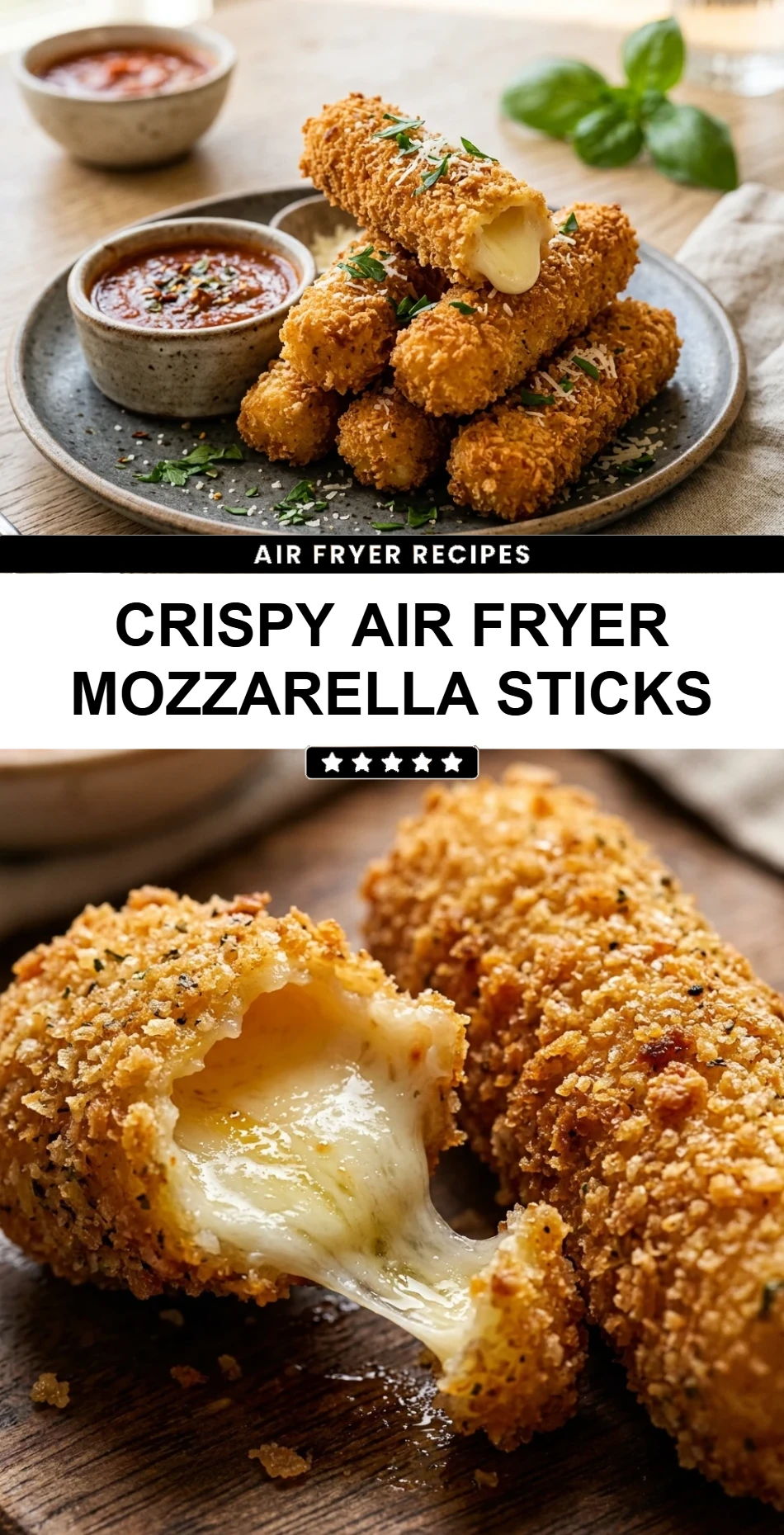 Crispy Air Fryer Mozzarella Sticks