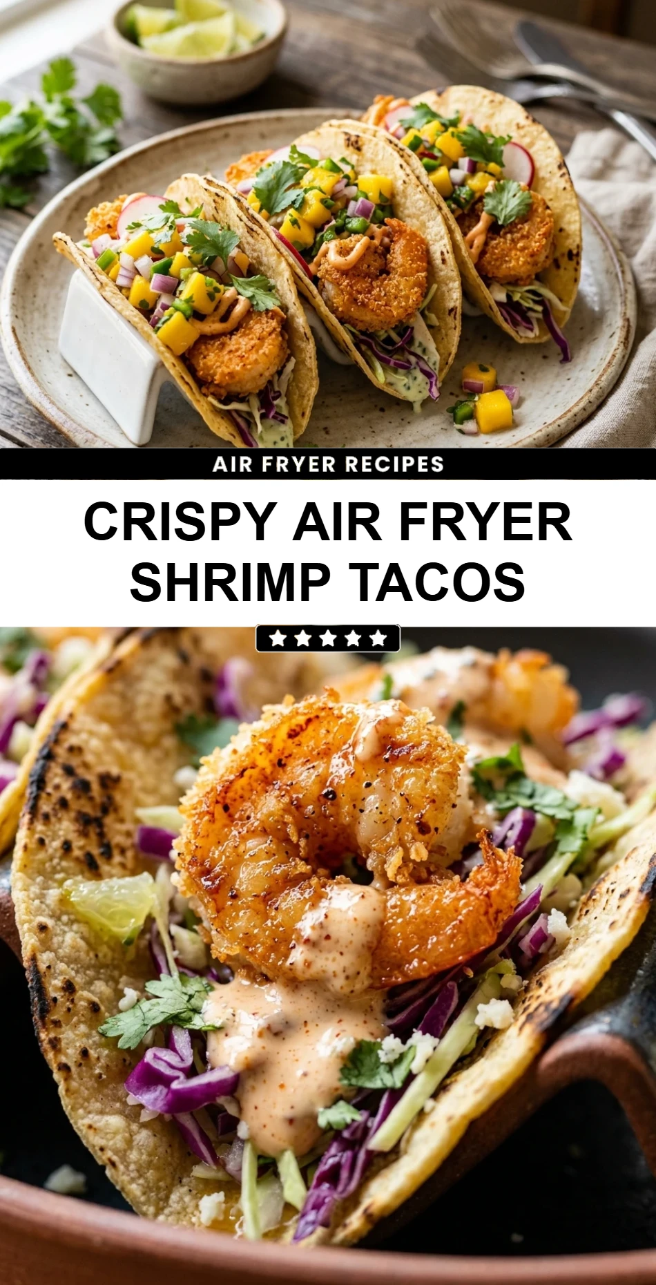 Crispy Air Fryer Shrimp Tacos