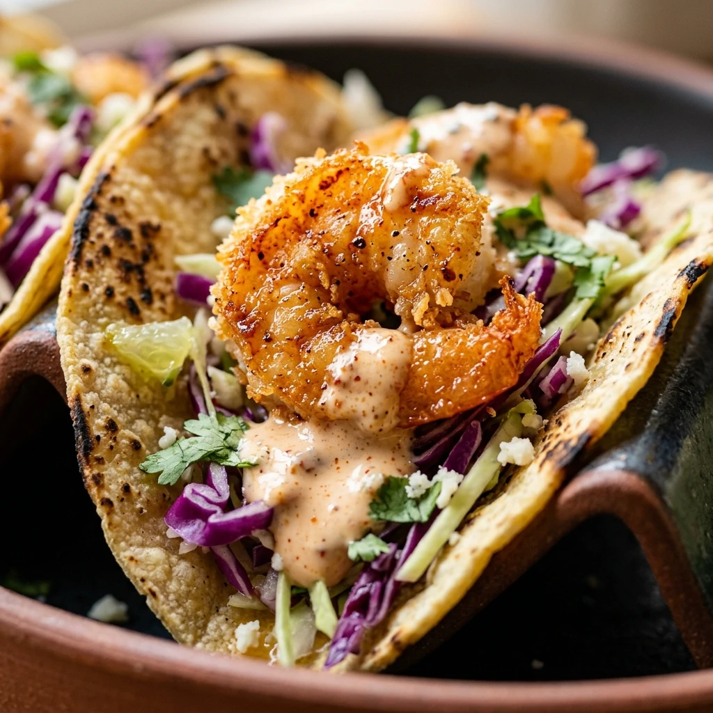 Crispy Air Fryer Shrimp Tacos