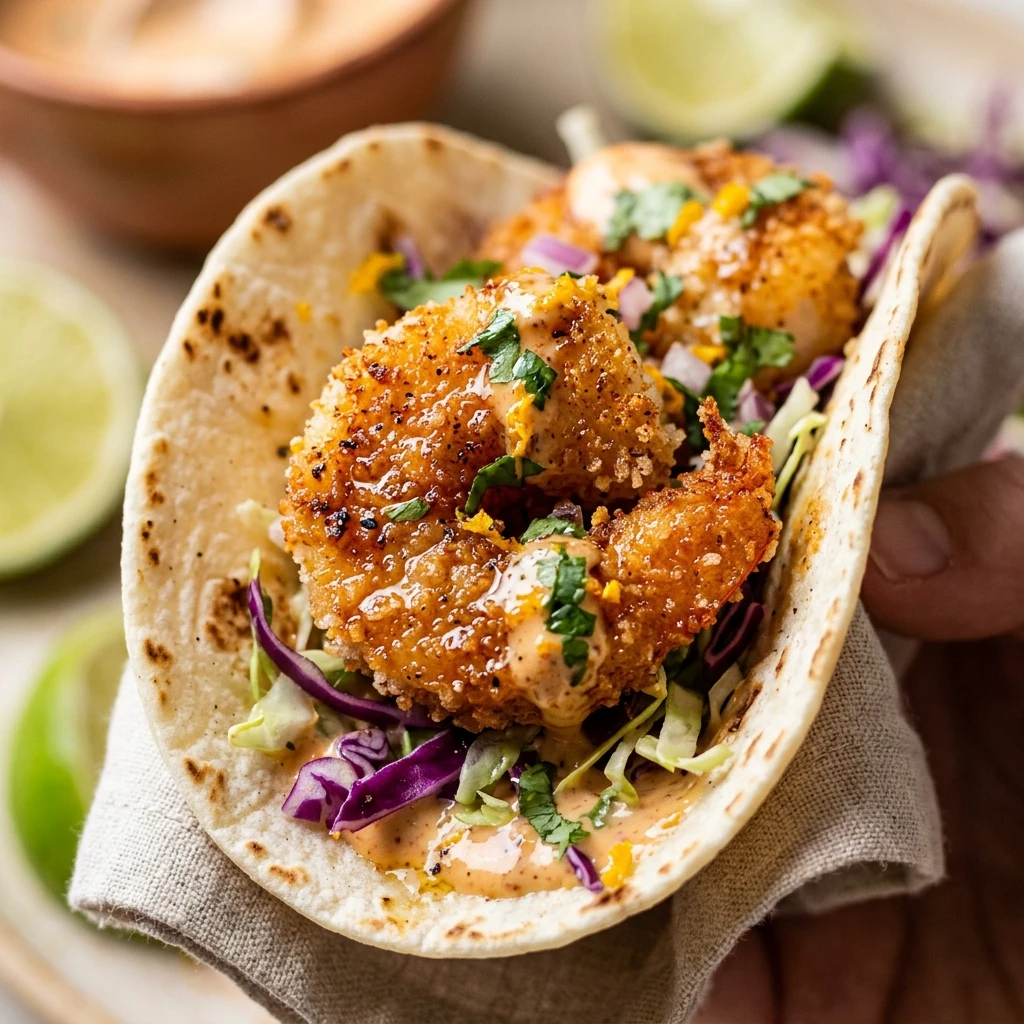 Crispy Air Fryer Shrimp Tacos