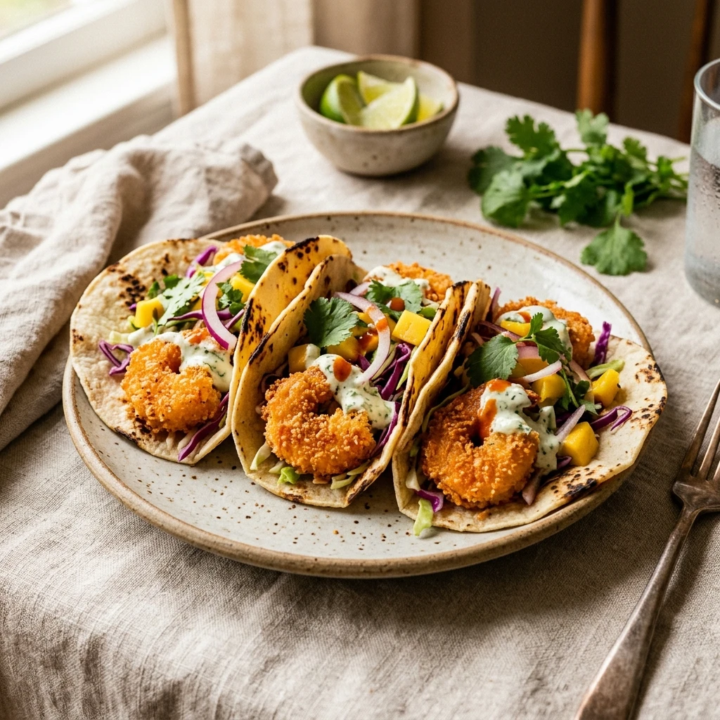 Crispy Air Fryer Shrimp Tacos