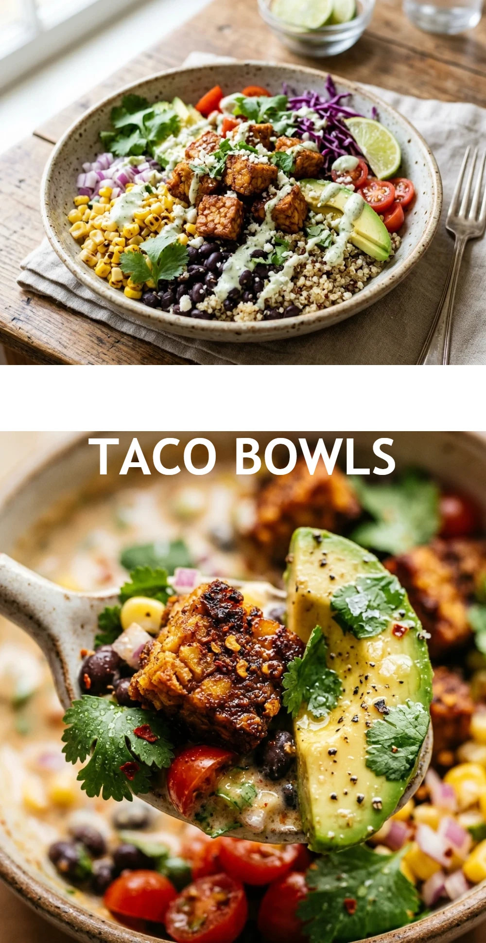 Crispy Tempeh Taco Bowls