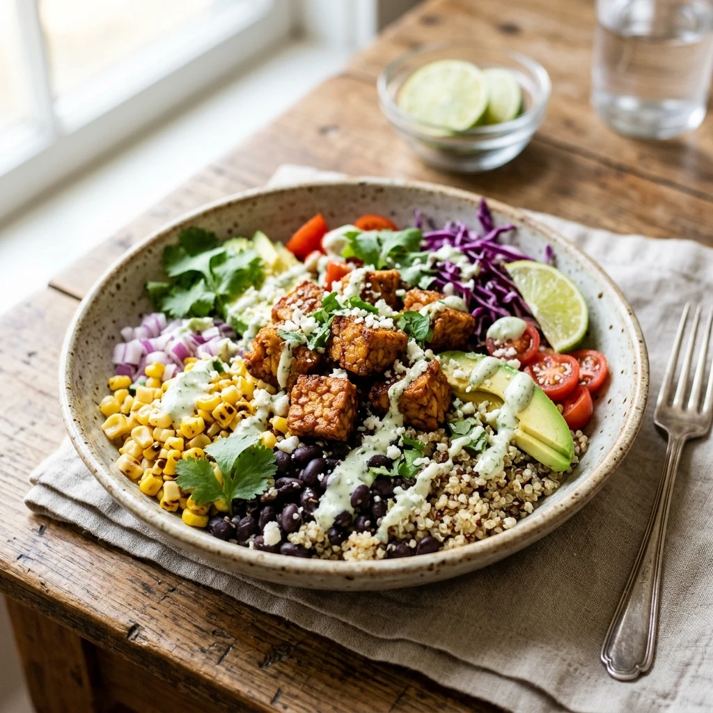 Crispy Tempeh Taco Bowls
