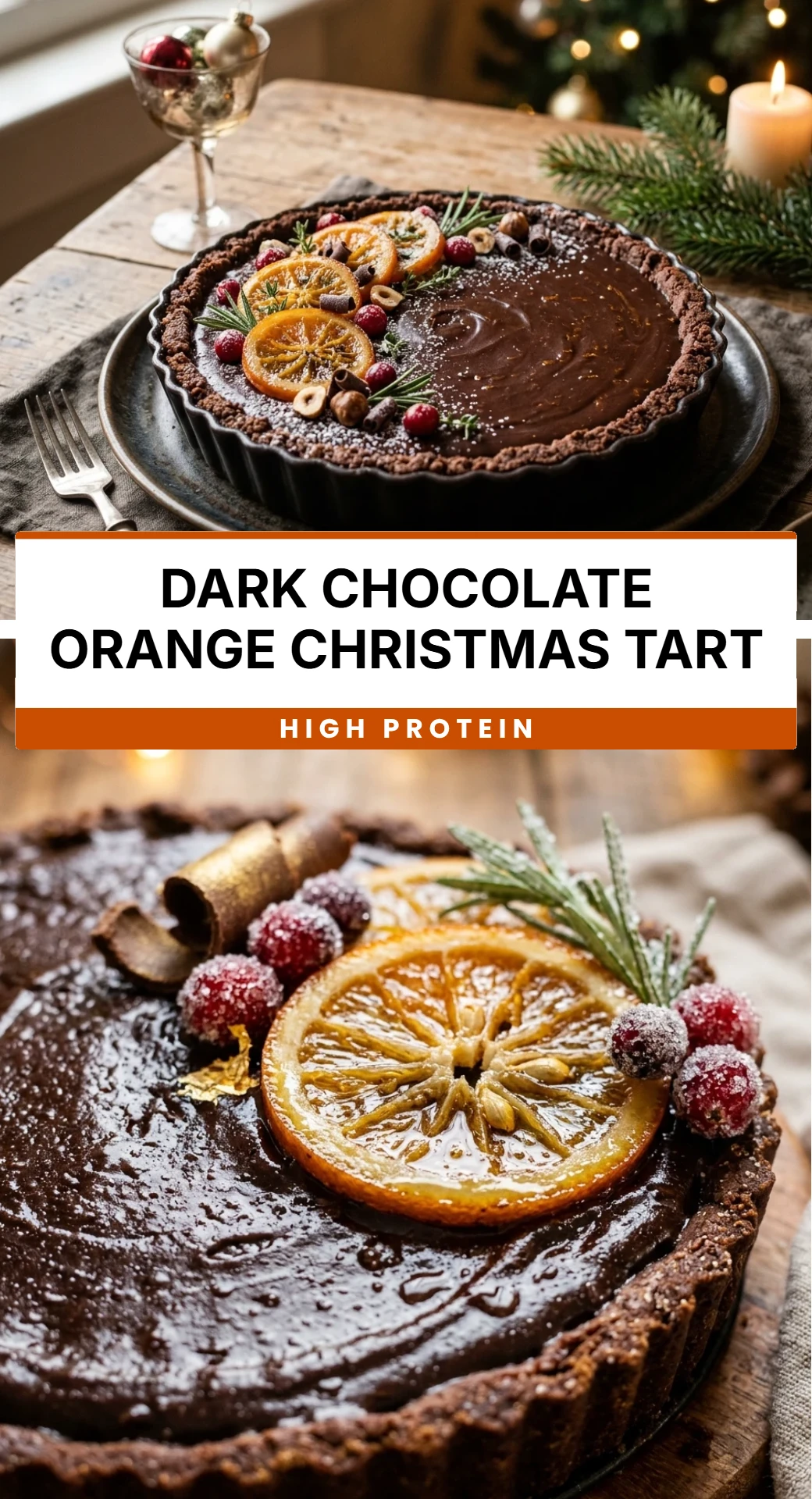 Dark Chocolate Orange Christmas Tart